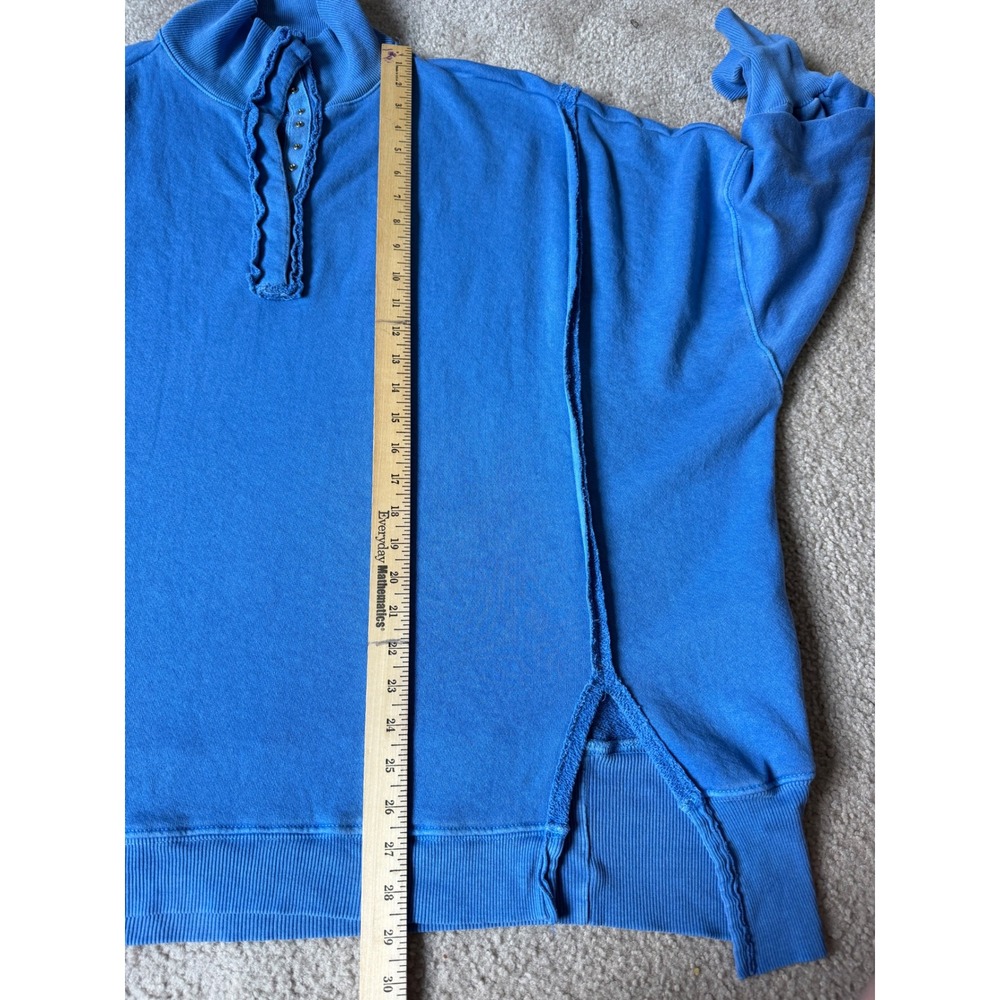 We The Free People Shirt Sweatshirt Pullover Camden Henley Blue Large - Picture 7 of 10